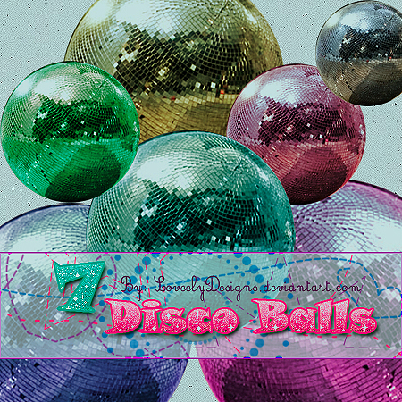 7 Disco Balls Png