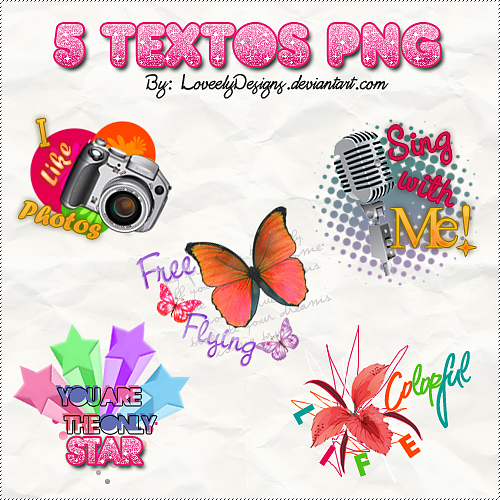 5 Textos Png