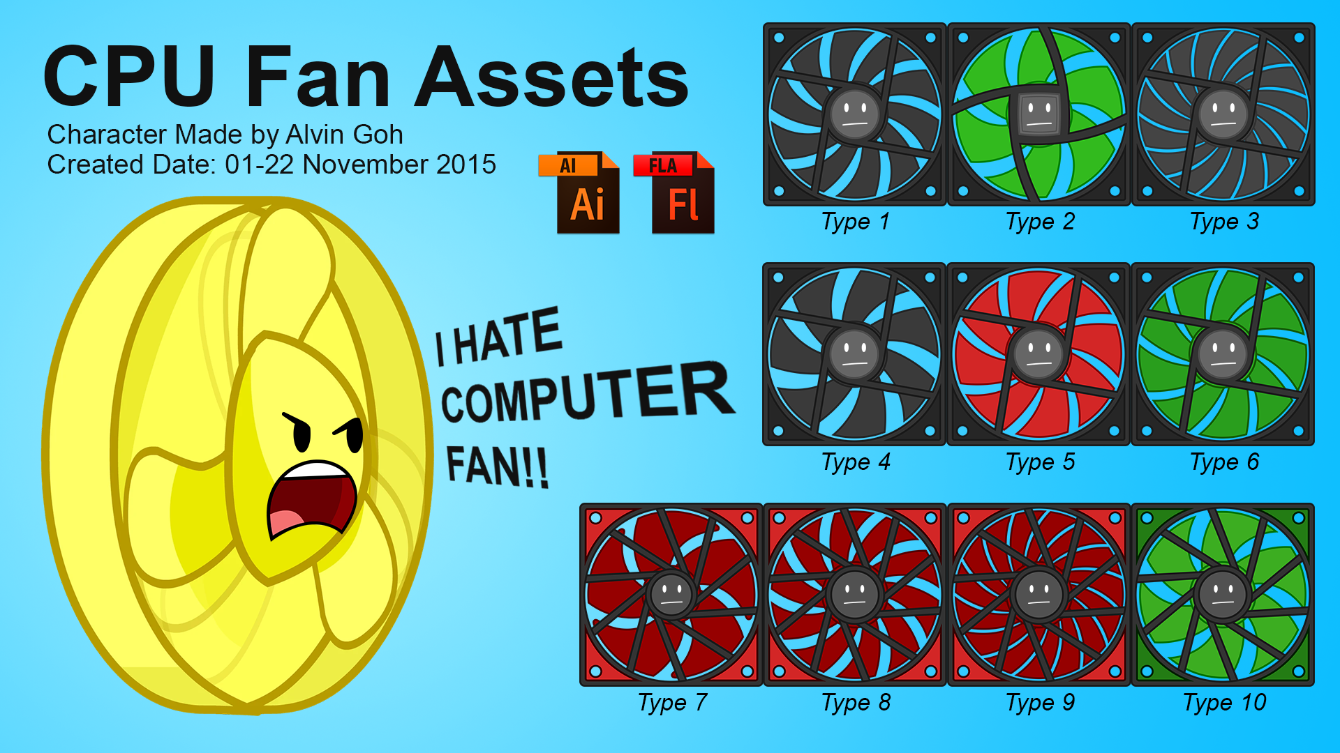 Computer CPU Cooling Fan Assets (BFDI 2015) by Alvin-10 on DeviantArt