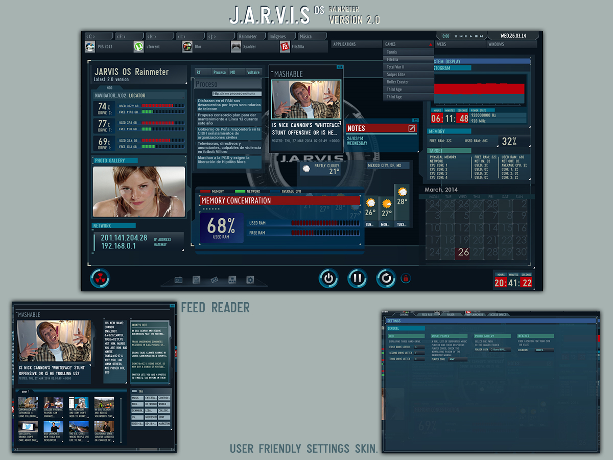 J.A.R.V.I.S Os 2.0 Rainmeter