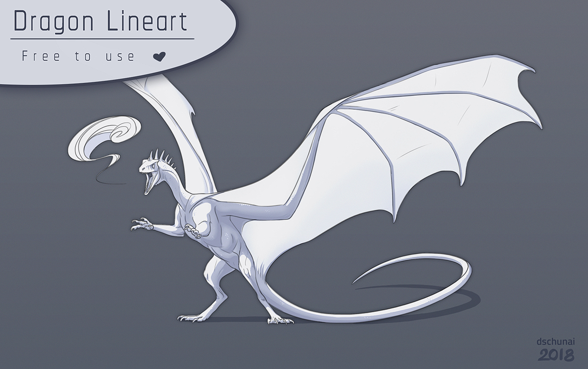 dschu's Dragon Lineart I by dschunai on DeviantArt