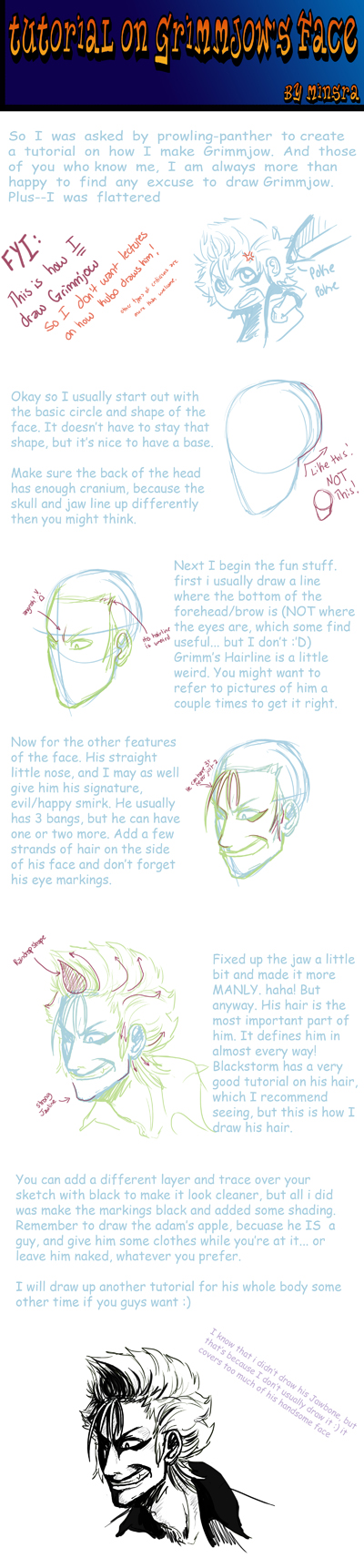 Tutorial on Grimmjow's face