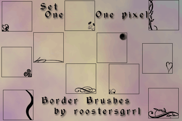 01-One Pixel Border Brushes