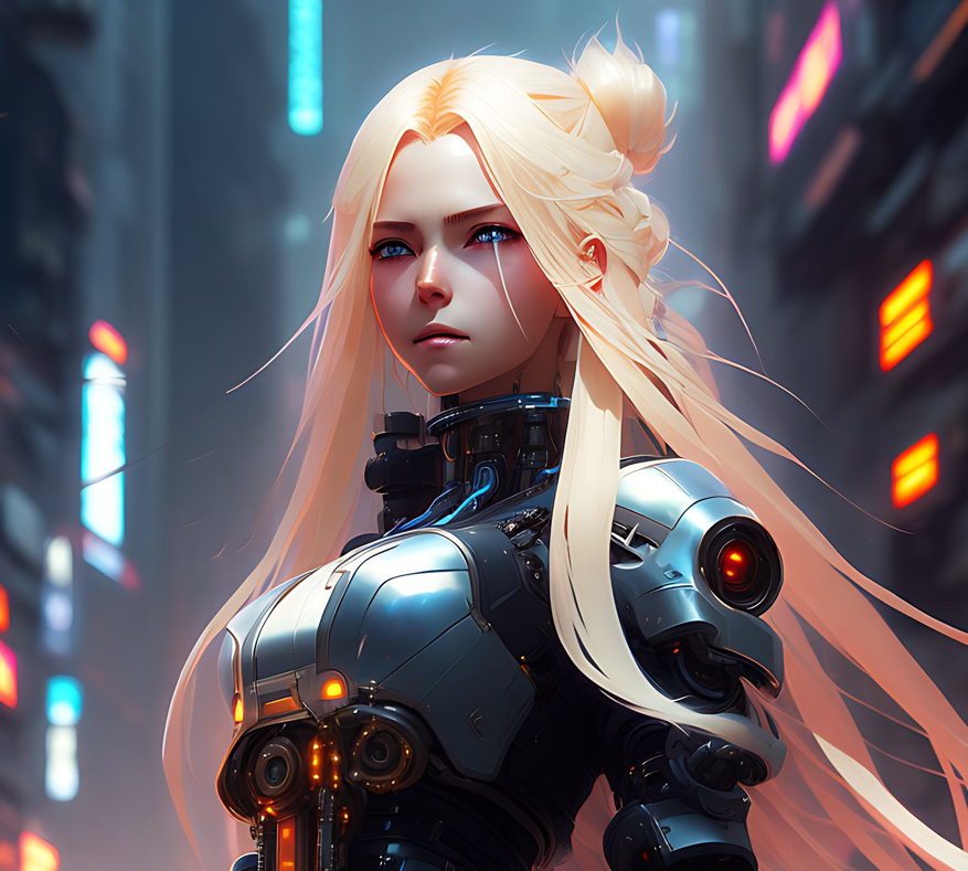 Blonde Cyberpunk Woman by DSCKento on DeviantArt