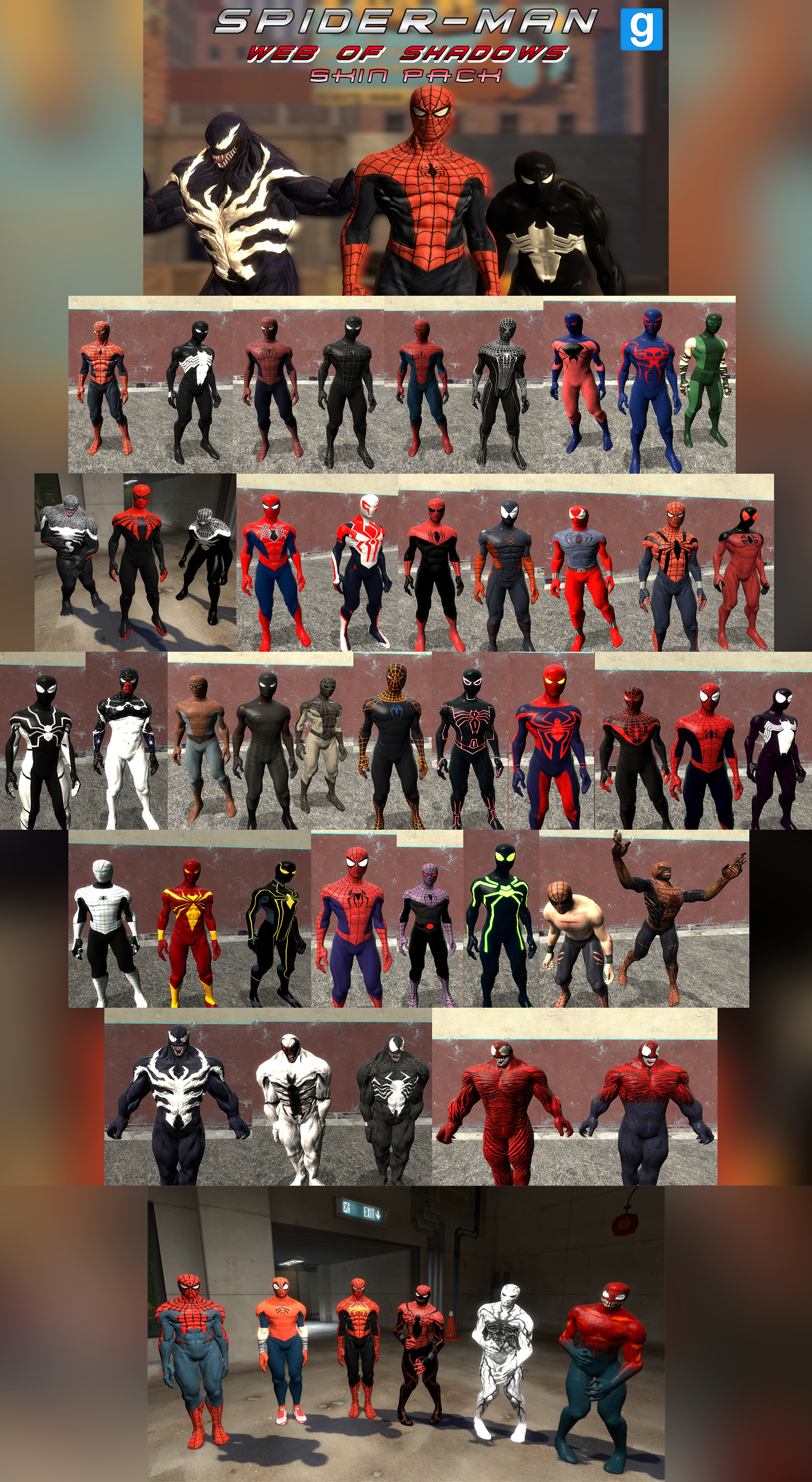 Spiderman Web of Shadows Skin Pack [GMOD DL] by ErichGrooms3 on