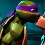 Donnie x April Apritello Interspecies kiss 