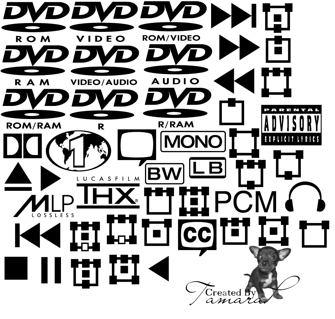 Dvd Symbols PS Brushes by TamaraP on DeviantArt