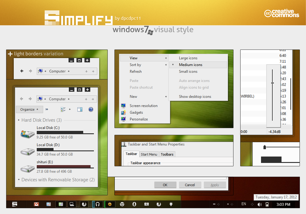 Simplify Visual Style for Windows7 SkinPack