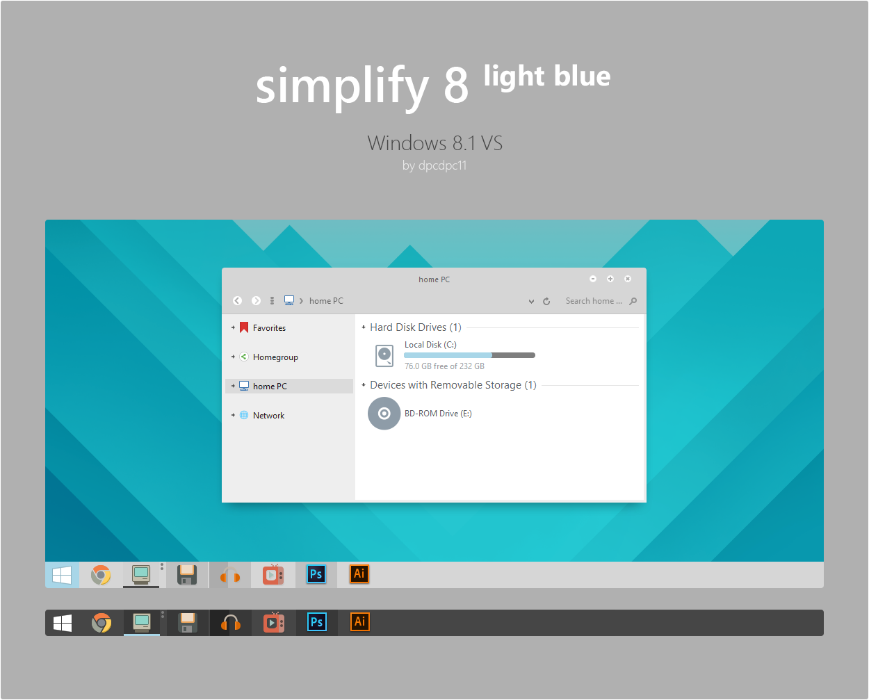 Simplify 8 Light Blue - Windows 8.1 VS