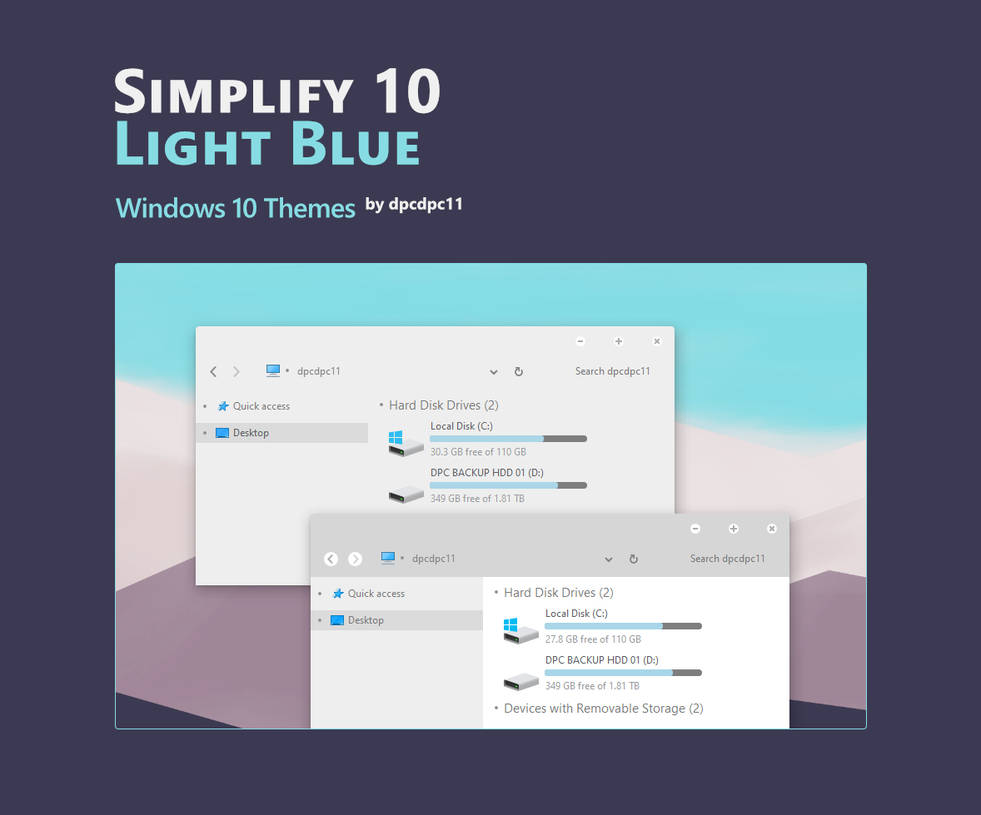 Simplify 10 Light Blue - Windows 10 Themes by dpcdpc11 on DeviantArt