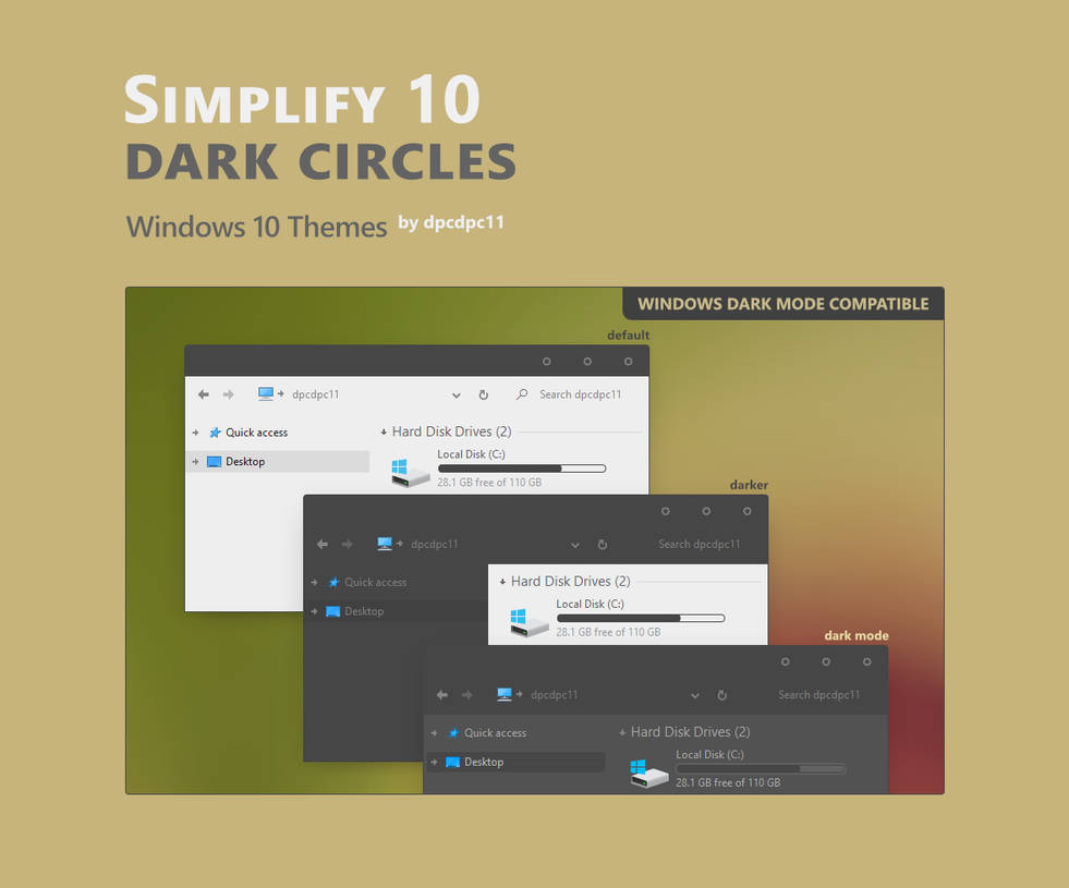 Simplify 10 Dark Circles - Windows 10 Themes by dpcdpc11 on DeviantArt