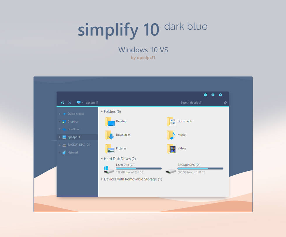 Simplify 10 Dark Blue Windows 10 Theme by dpcdpc11 on DeviantArt