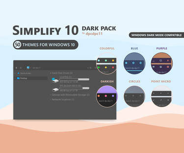 Simplify 10 Dark - Windows 10 Theme Pack (50 in 1)