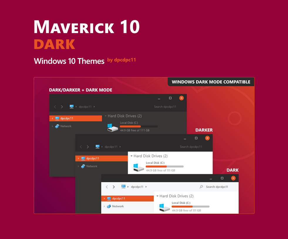 Maverick 10 Dark Windows 10 Themes (4 in 1) by dpcdpc11 on DeviantArt