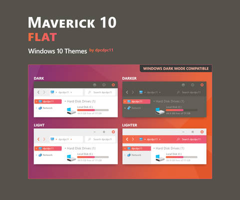 Maverick 10 Flat - Windows 10 Themes (6 in 1)