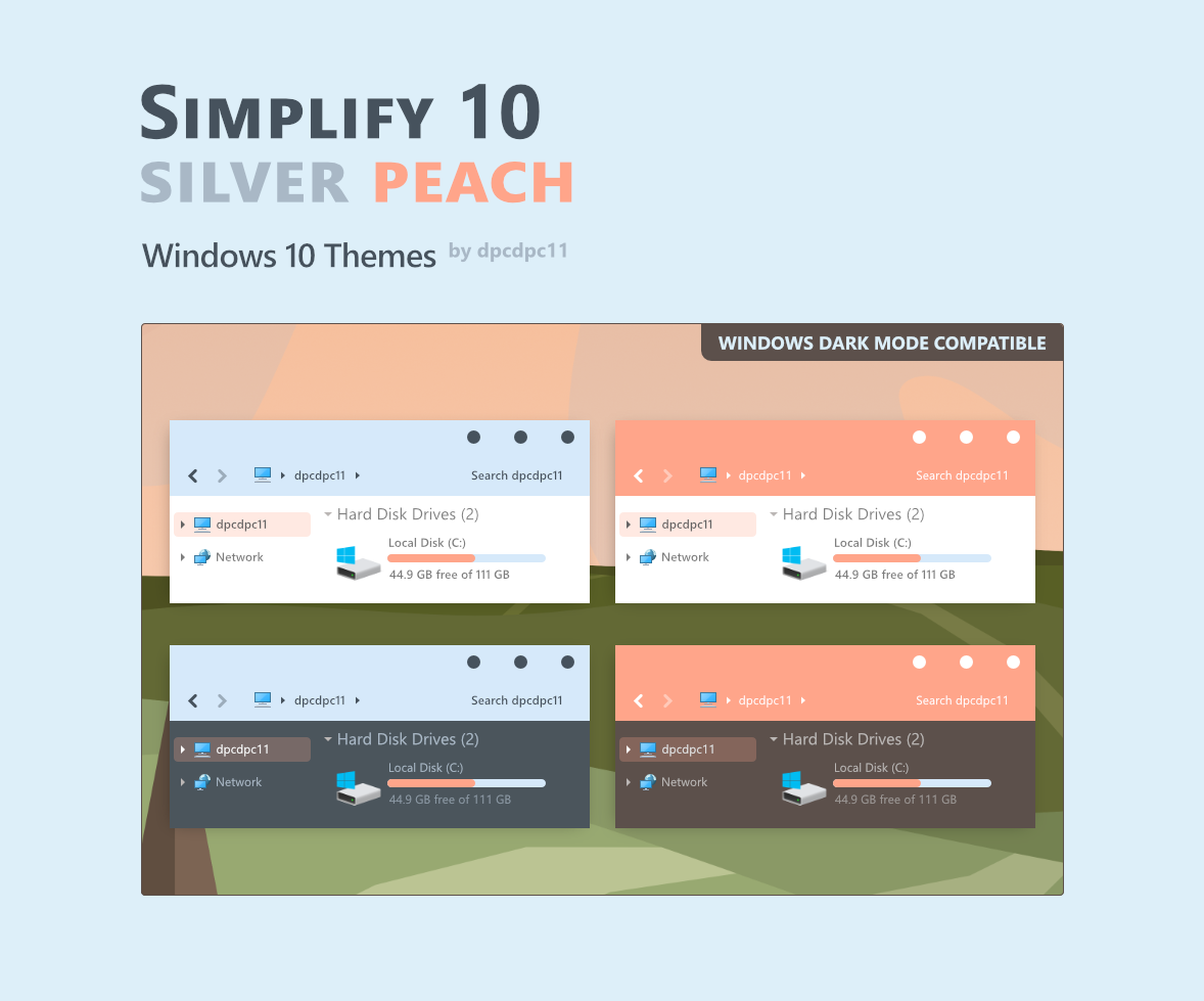 Simplify 10 Silver Peach - Windows 10 Themes by dpcdpc11 on DeviantArt