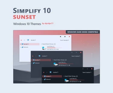 Simplify 10 Sunset - Windows 10 Themes