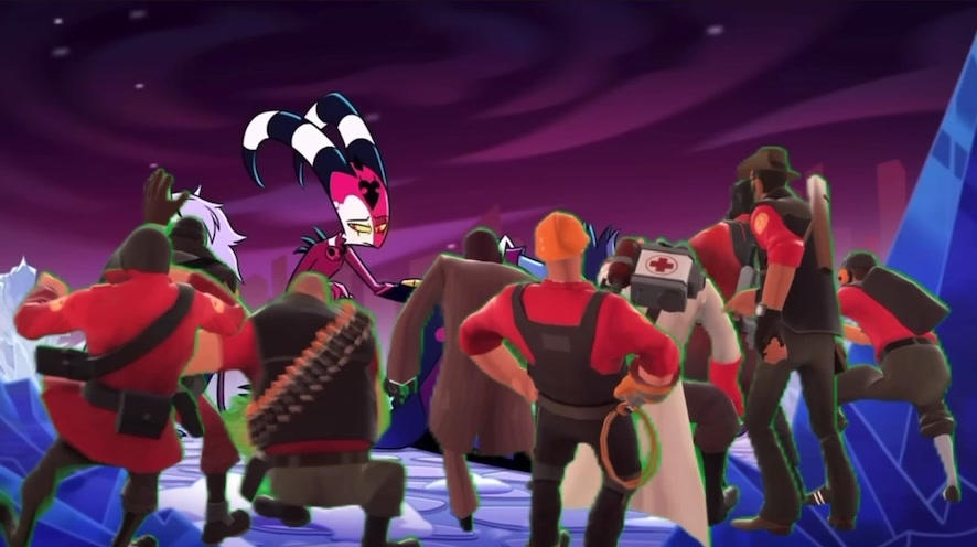 All the TF2 classes laughing at Stolas by ProgramLara on DeviantArt
