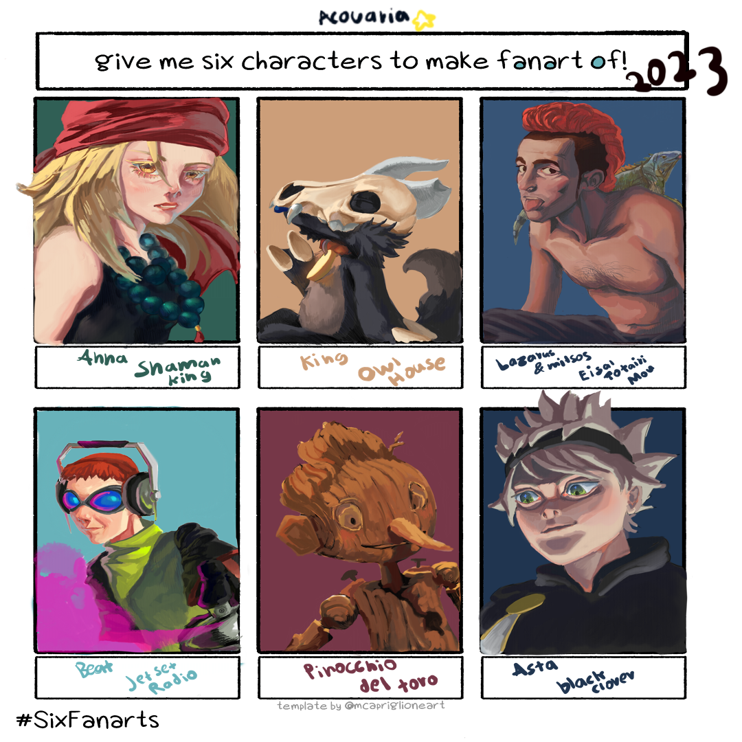6 Character Fanart by acouaria on DeviantArt