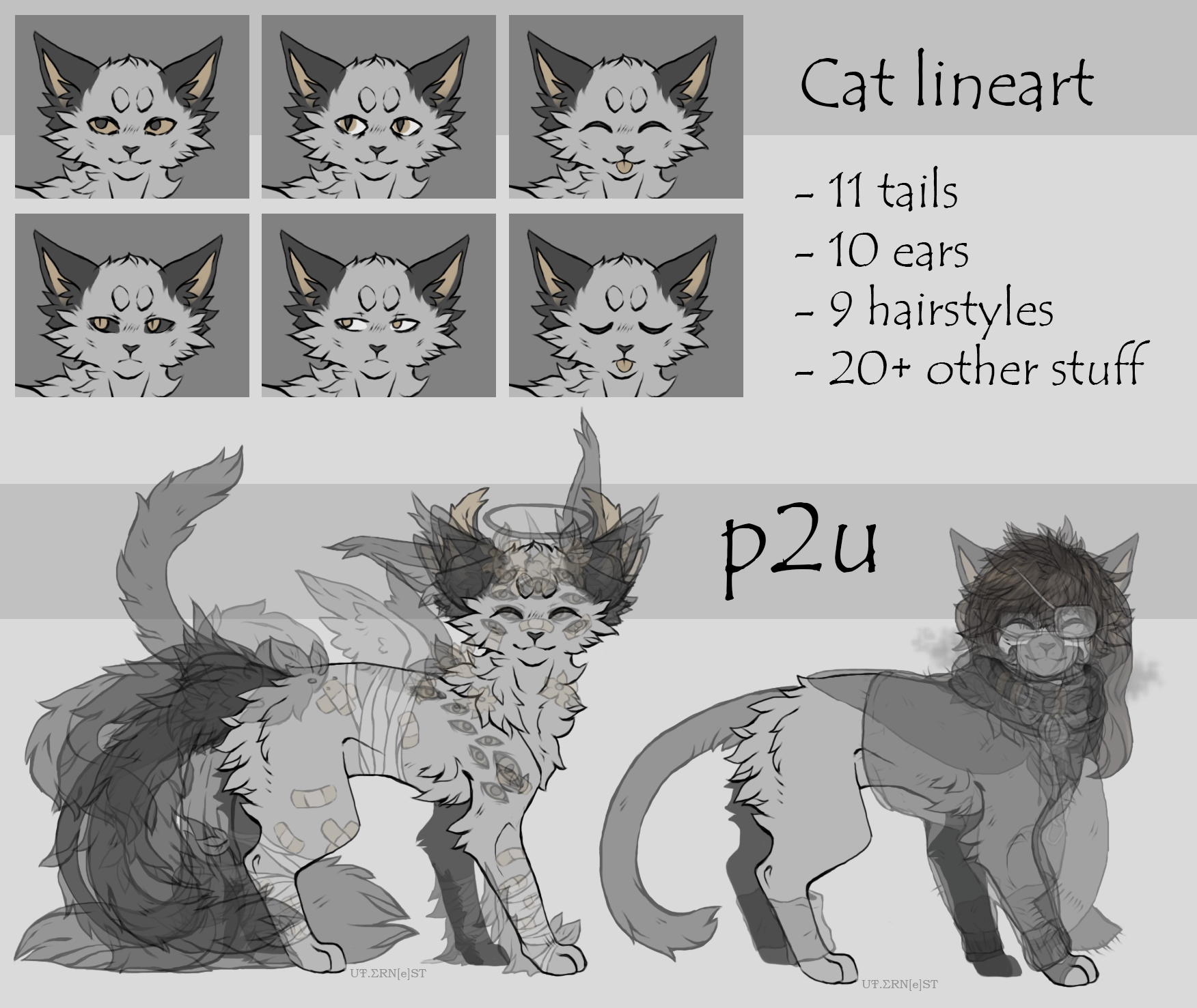 Cat p2u lineart [3] by LostInForgottenDream on DeviantArt