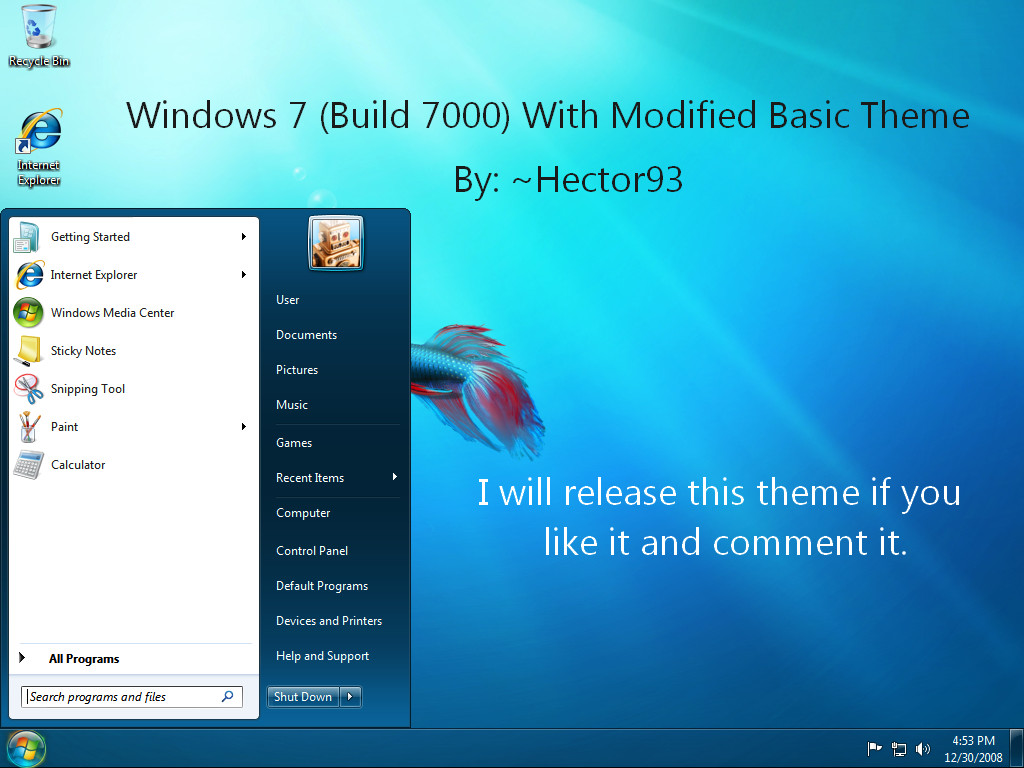 Windows 7 Basic Modified Theme