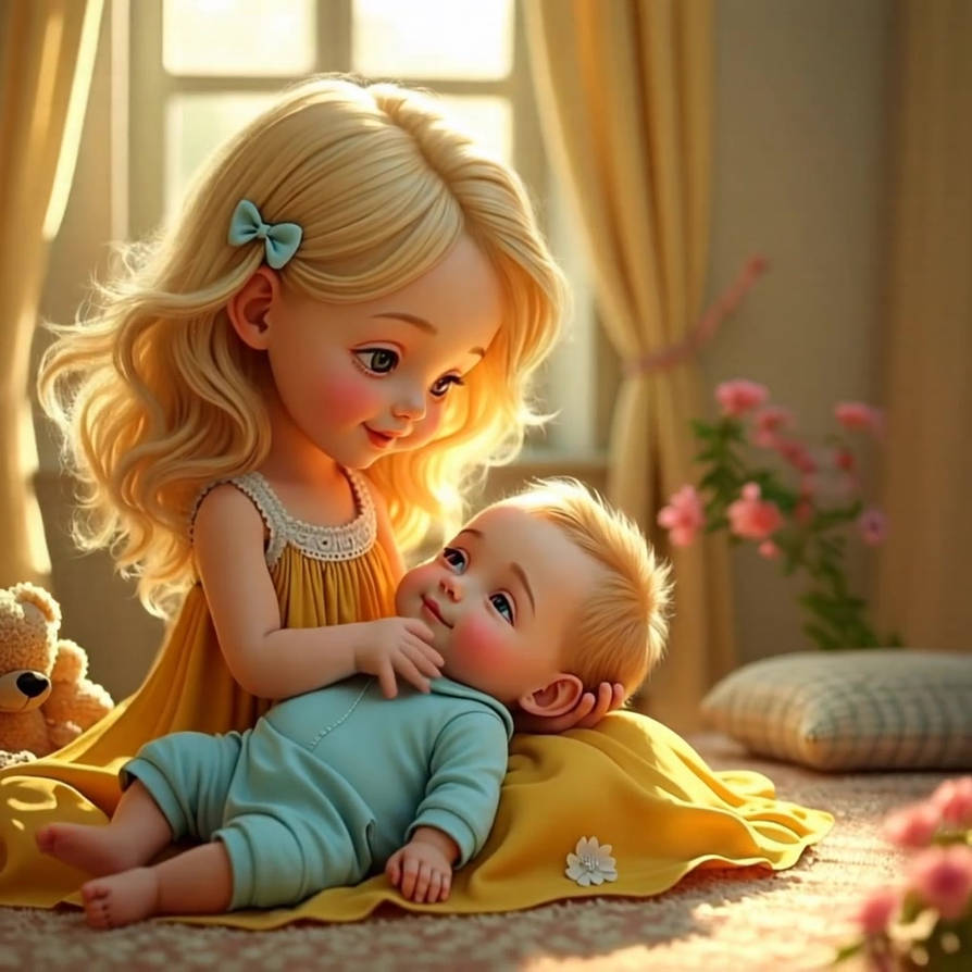 Loving Her Baby Brother by teamtom1350 on DeviantArt