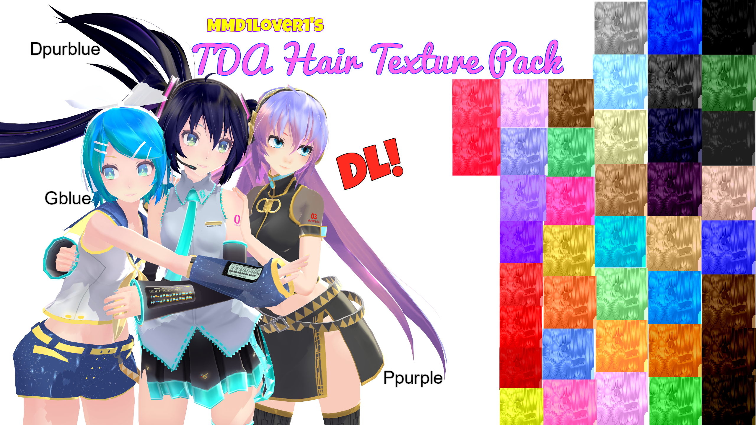 Tda Hair textures pack DL