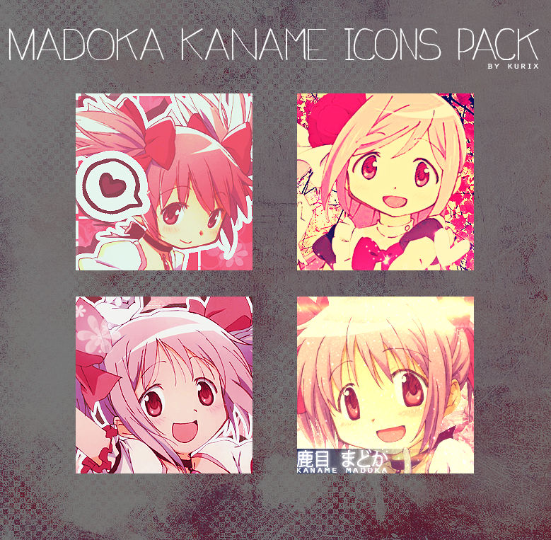 Madoka Kaname Icons Pack by KurixXIV on DeviantArt