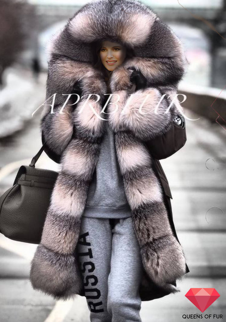 Natalie Portman in Russian mixed fur parka by Queens-Of-Fur on DeviantArt