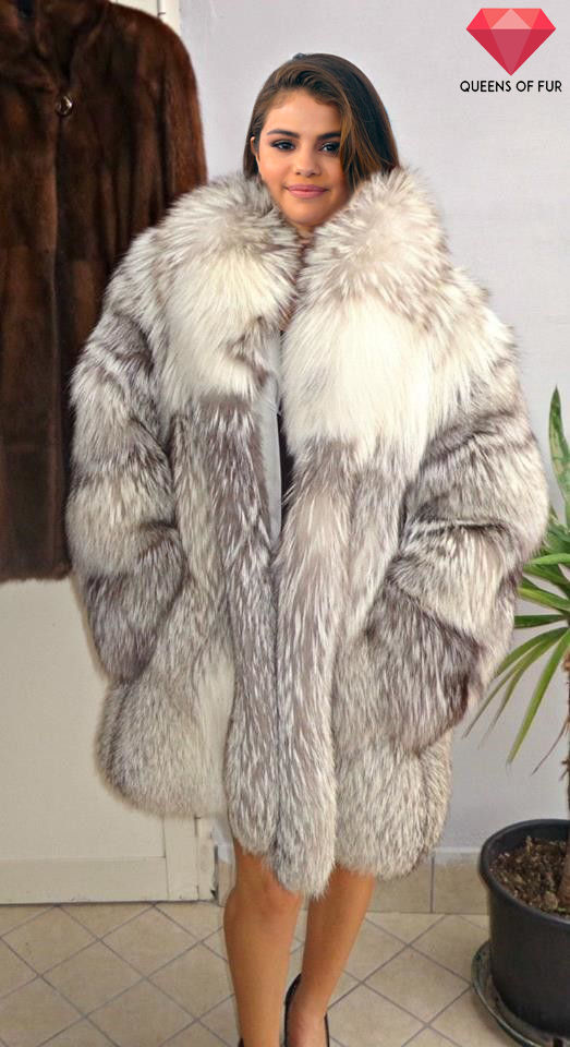 Selena Gomez in fox fur coat by Queens-Of-Fur on DeviantArt