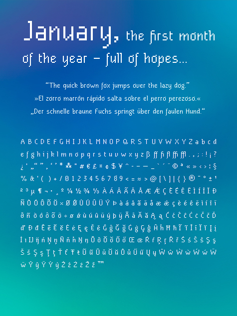 January Pixel Font Supports A Lot Of Languages By Typesprite On Deviantart