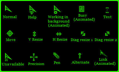 Sharp Cursors (green) by gsergiu on DeviantArt