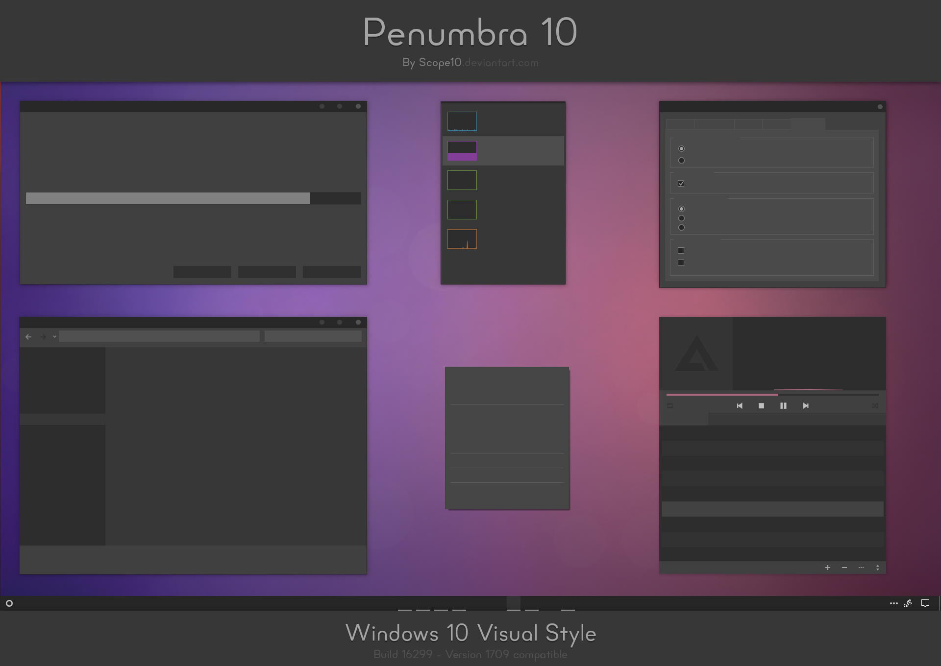 Penumbra 10 - Windows 10 visual style by Scope10