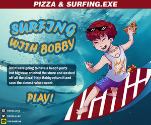 PIZZA and SURFING game [iKON BOBBY]