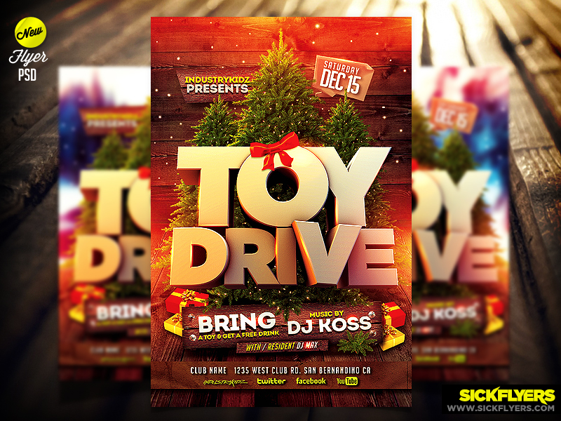 Toy Drive Flyer Template psd