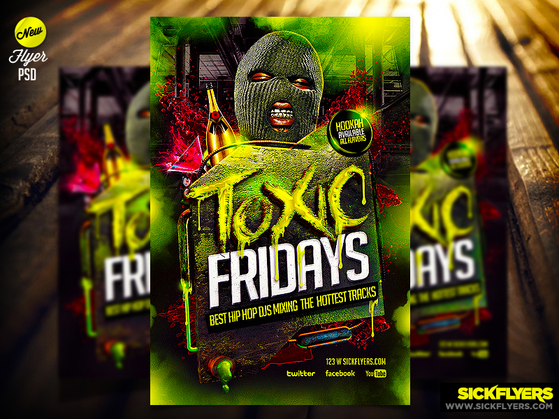 Toxic Hip Hop Flyer Template PSD