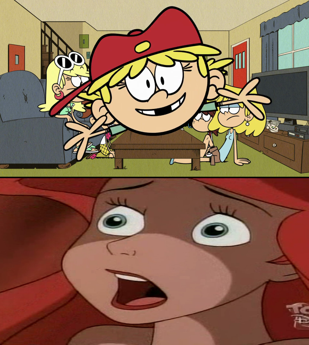 Lana Loud hugtackles Ariel by EarWaxKid on DeviantArt