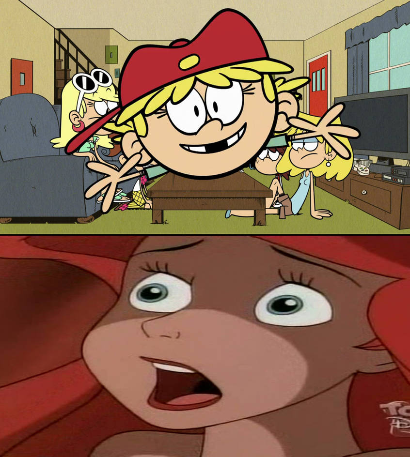Lana Loud hugtackles Ariel by EarWaxKid on DeviantArt