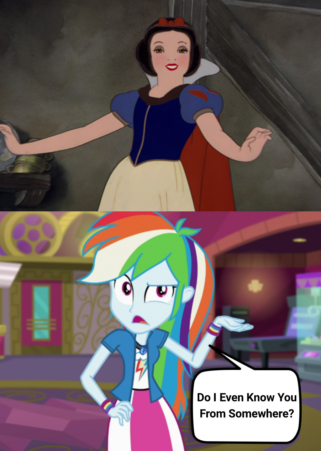 Rainbow Dash Knows Snow White from Somewhere by EarWaxKid on DeviantArt
