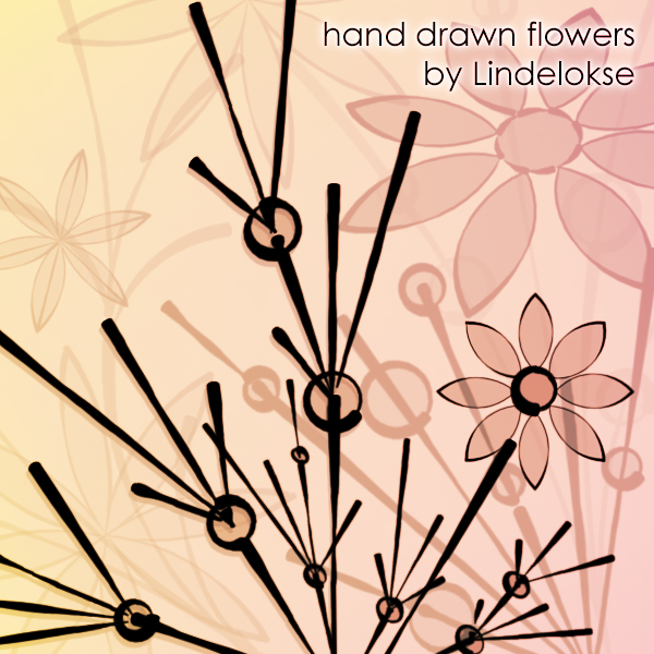 hand-drawn flowers brushes