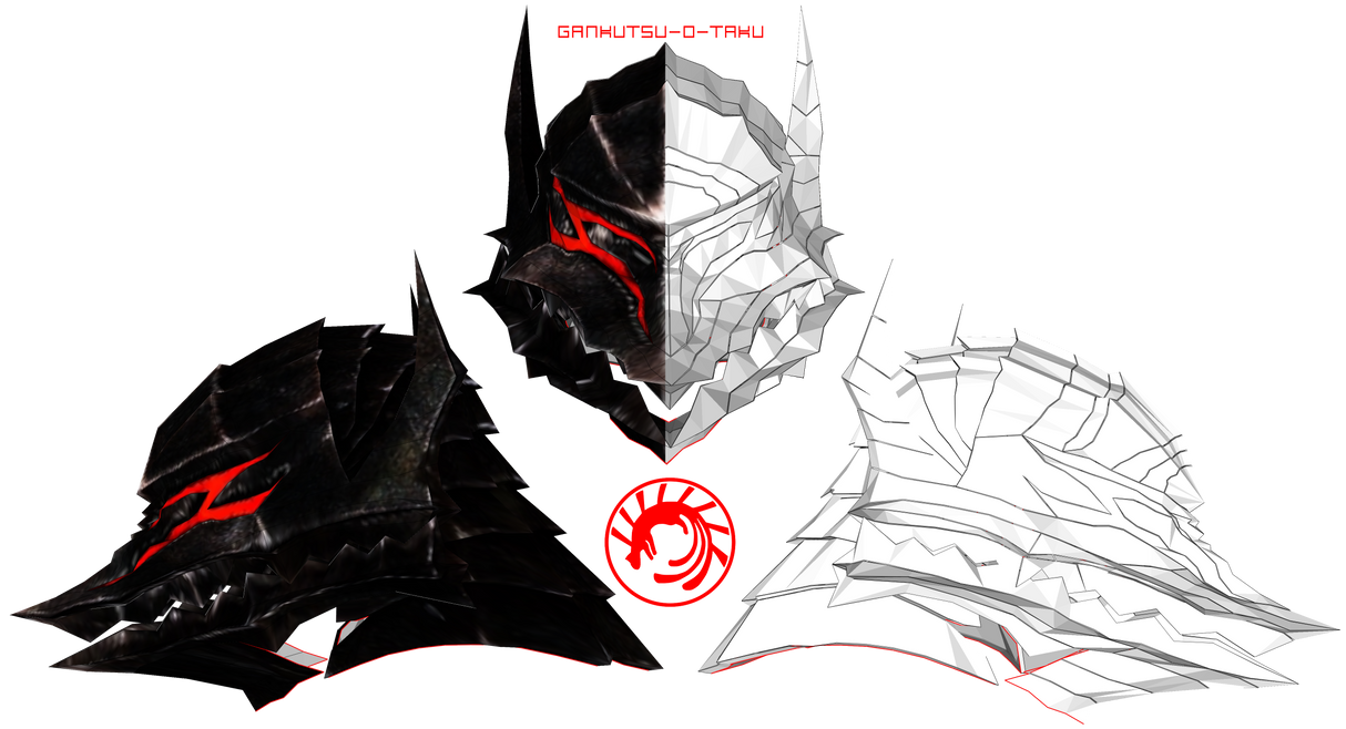Berserk - Guts Berserker Helmet Pepakura by pepERIKura on DeviantArt