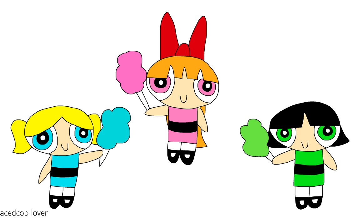 Powerpuff Girls color coordinated cotton candy by acedcoplover on
