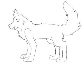 free anime wolf lineart