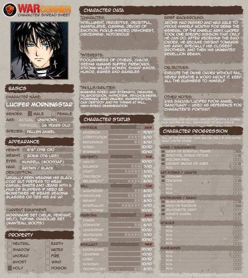 Character Sheet Graphic Form By Warcorner On Deviantart