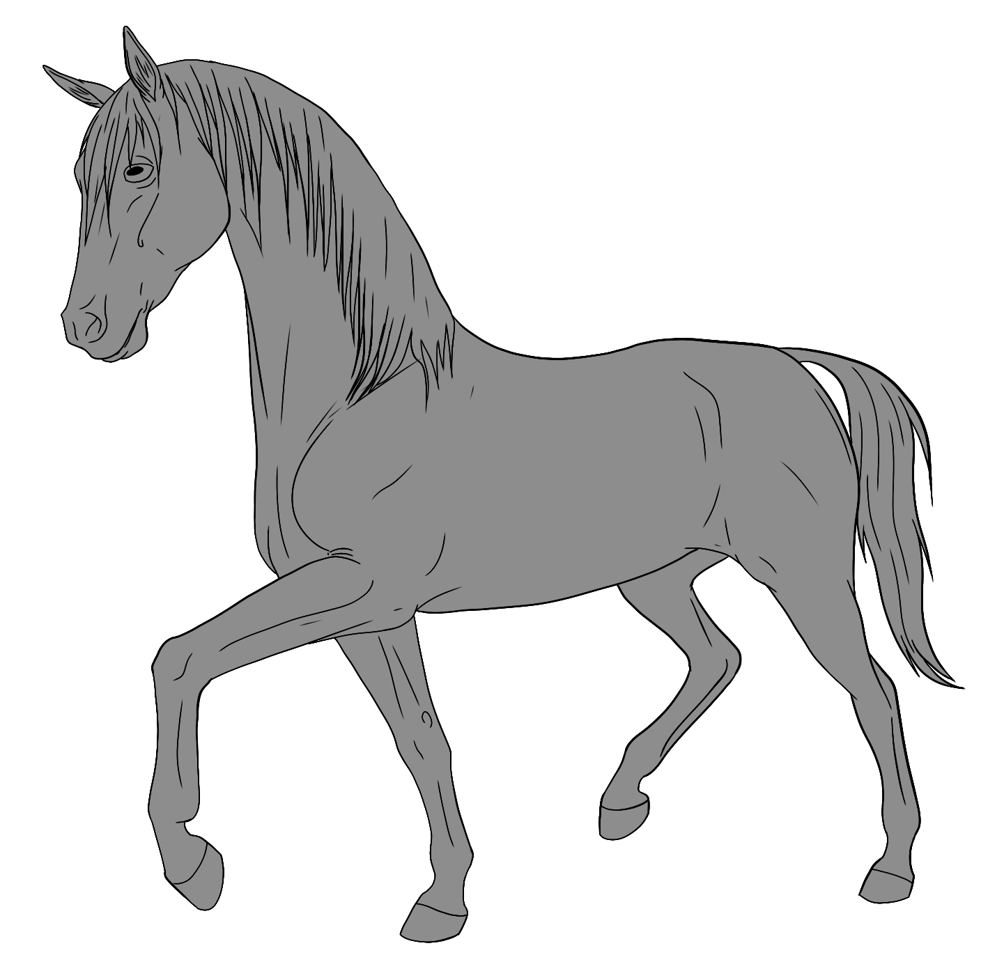 10pt Horse Lineart - Prance