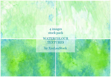 Green Watercolour on Rough Paper - Texture Pack by XiuLanStock