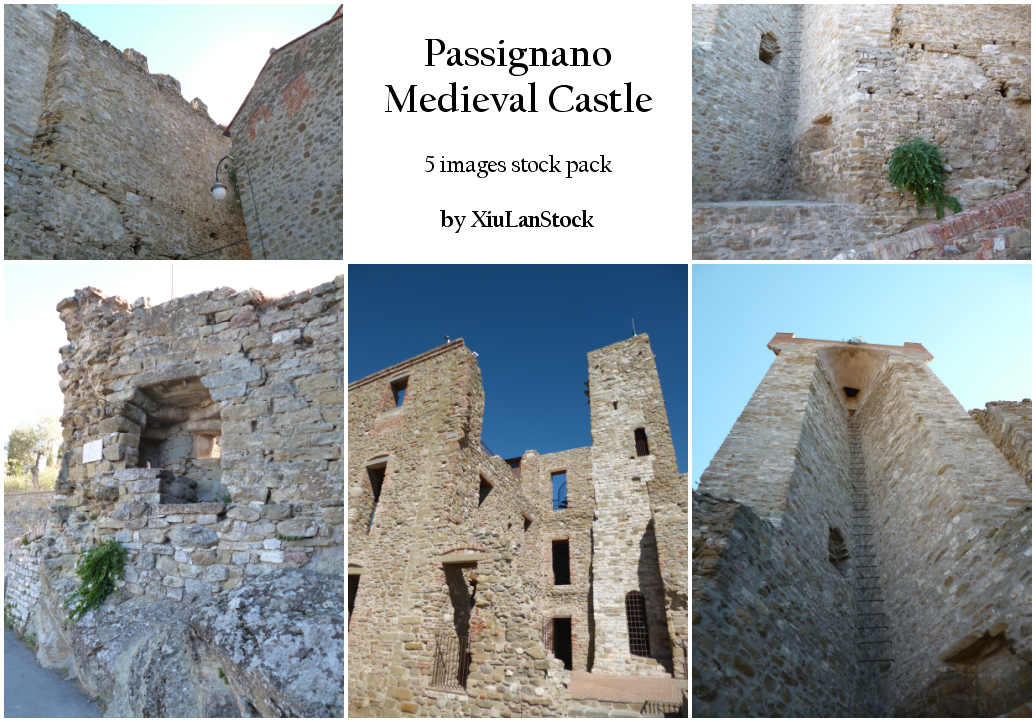 Passignano Medieval Castle - 5 Images Stock Pack