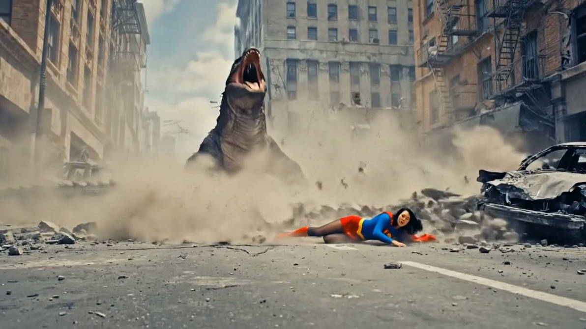 Supergirl vs The Giant Lizard by justnorm on DeviantArt