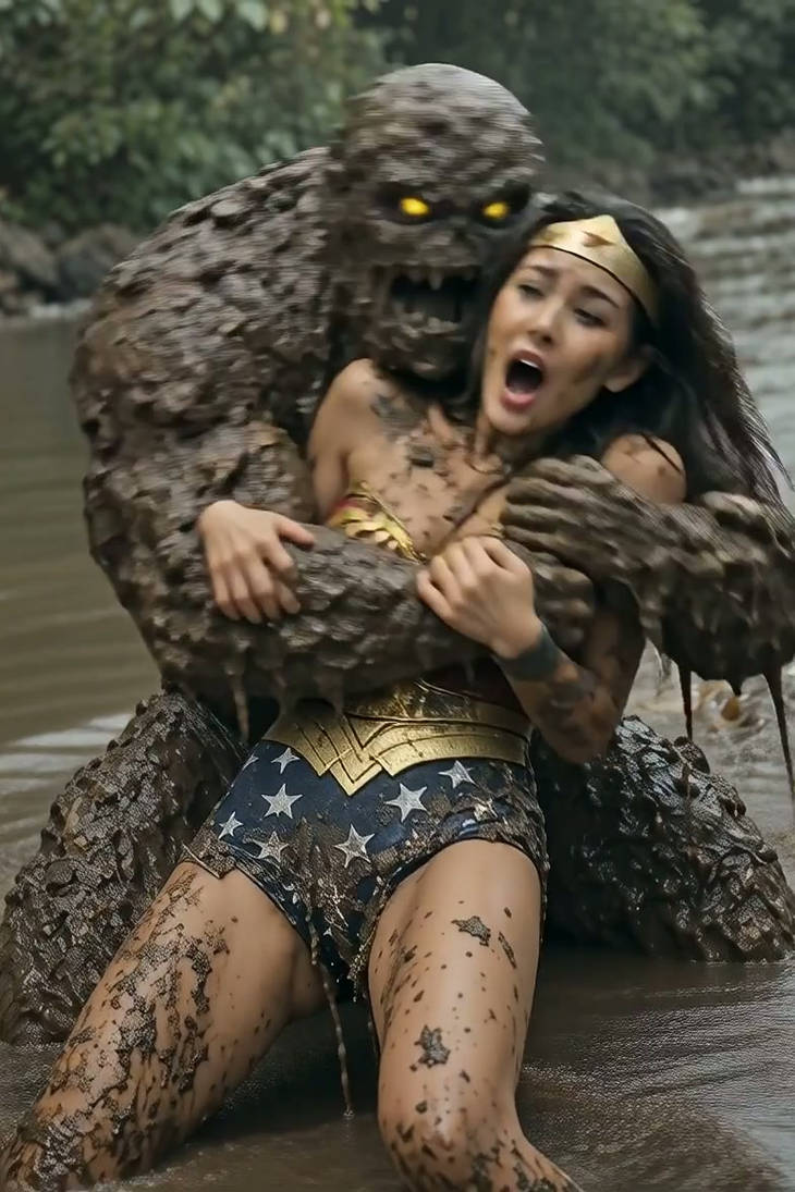 Wonder Woman vs The Mud Monster by justnorm on DeviantArt