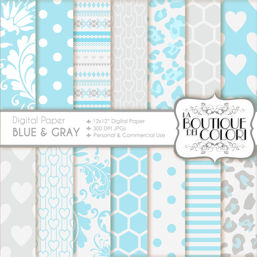 70% OFF Blue and Grey Digital Scrapbook Paper by KaipheArt on DeviantArt